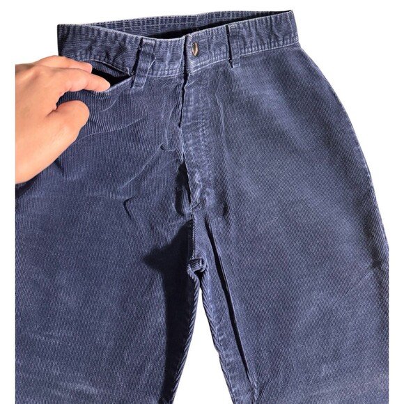 VTG Crestline High Waisted Corduroy Pants Size 10 Straight Leg 1970s Navy Boho - Picture 13 of 14